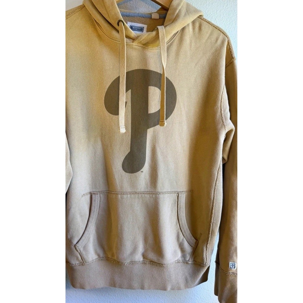 Tailgate Beige Cotton Fleece Pullover Hoodie Philadelphia Phillies Men's Small